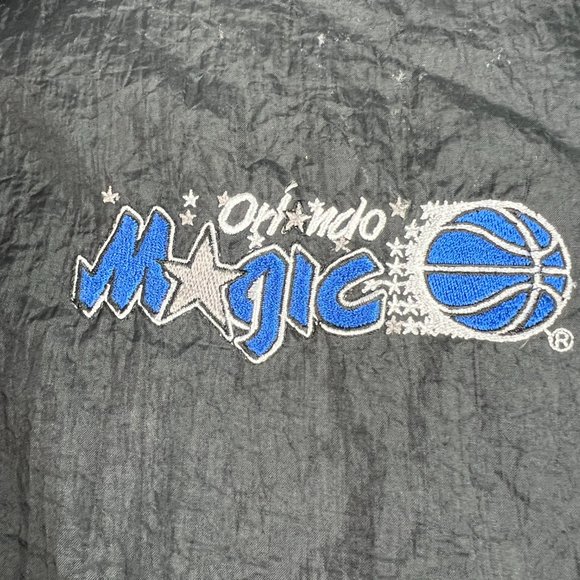 VTG Logo 7 Orlando Magic Jacket Adult Medium Black Full Zip Hooded Windbreaker - Picture 6 of 16